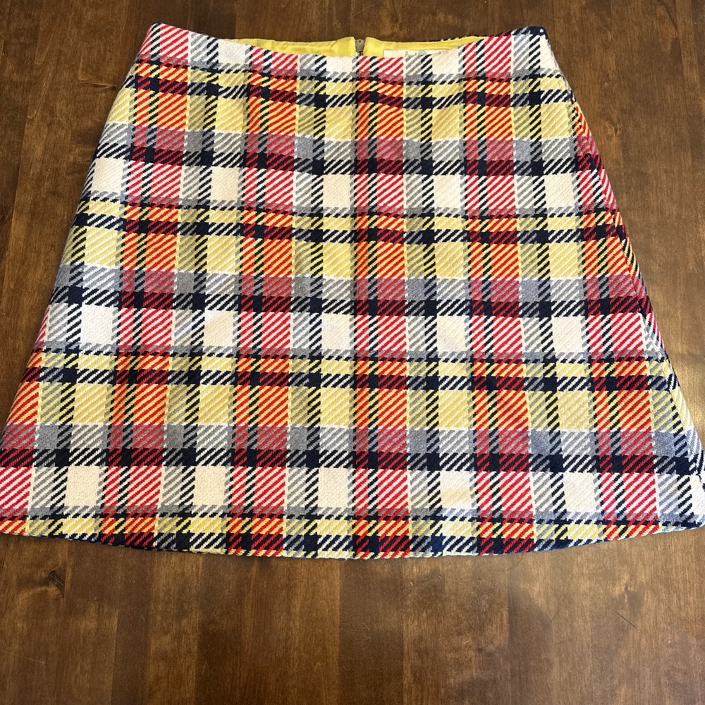 Boden Multicolor Plaid Skirt